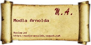Modla Arnolda névjegykártya